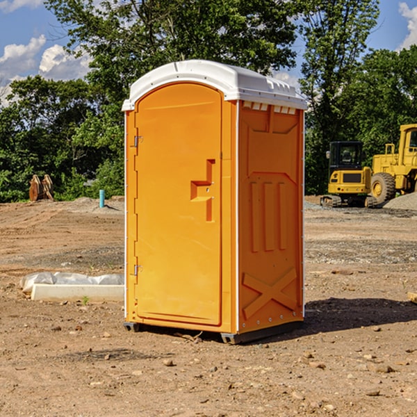 how often are the portable toilets cleaned and serviced during a rental period in Sabine County